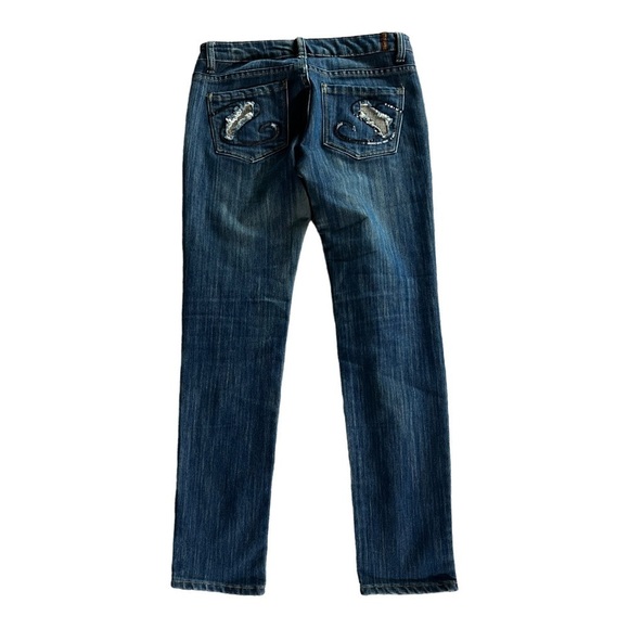Sky Jeans straight leg embellished jeans size 7 - Picture 6 of 9